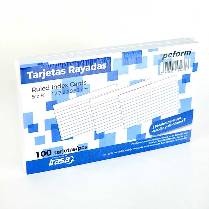 Fichas Índices 5x8 Rayadas