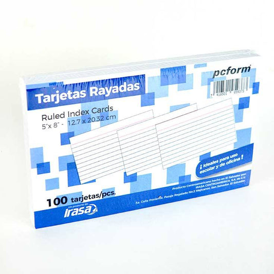 Fichas Índices 5x8 Rayadas