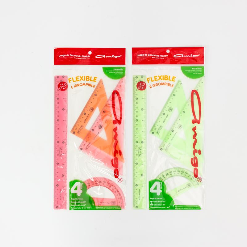 Juego de Geometría Flexible Amigo - Set Completo Escolar