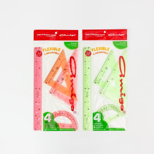 Juego de Geometría Flexible Amigo - Set Completo Escolar