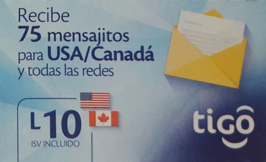 Tarjetas de 75 Mensajes Para USA/Canada/Todas las Redes