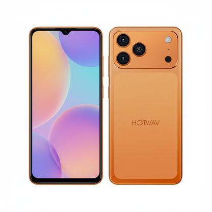 Hotwav A17 Pro Max Naranja - Vista frontal y trasera