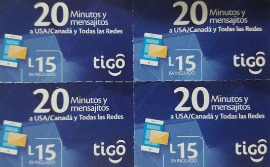 Tarjetas de 20 Minutos y Mensajitos